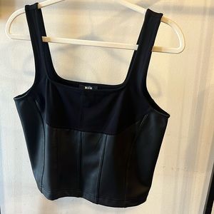 Maeve by Anthropologie Faux Leather Tank in Medium